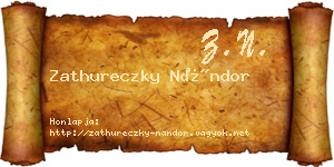 Zathureczky Nándor névjegykártya